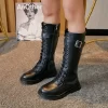 Fashion Trend Girls Casual Safety Boots Wholesale Leather Winter Shoes for Kids Customized Casual Knee High Boots Children - 图片 5