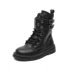 Wholesale of girls' Martin boots, microfiber children's short boots, spring and autumn new British style black cotton boots