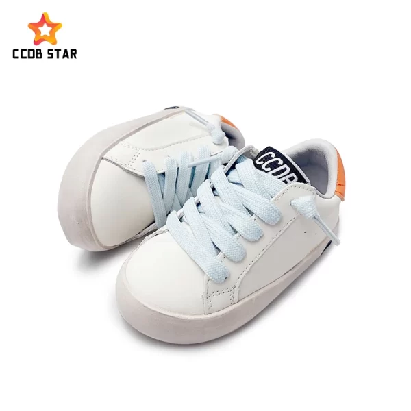 Luxury Children Sneakers for Boys and Girls  Rubber Sole Sport Style Gold Star Shoes Leather Baby Dirty Shoes Kids custom shoes - 图片 2