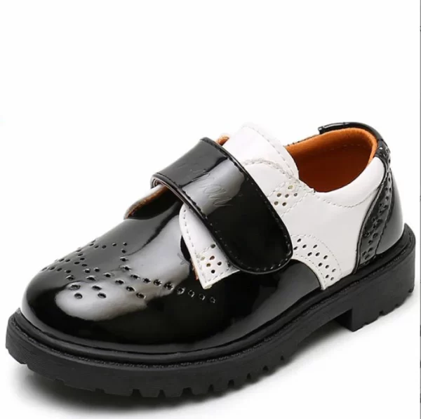 New Arrivals 2023 Black Leather Shoes for Students Elegant British Boys Wedding Shoes Retro Uniform Dress Shoes for Boys