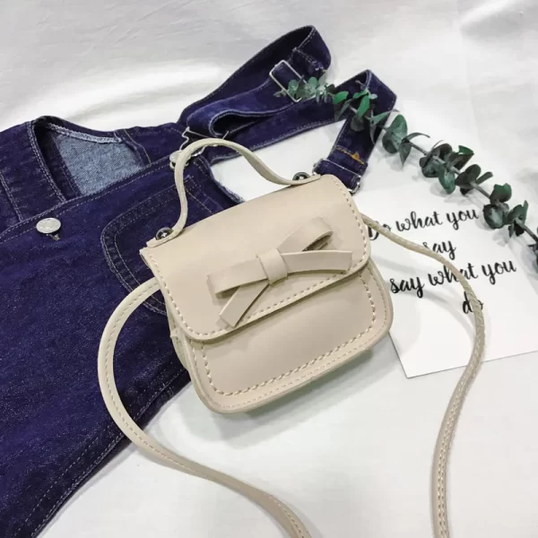 Latest Bow-knot Kids Handbags Cute Girls Lady Wholesale Baby Chain Phone Bag Crossbody Fashion PU Small Purses for Children - 图片 2