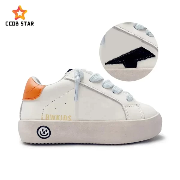 Luxury Children Sneakers for Boys and Girls  Rubber Sole Sport Style Gold Star Shoes Leather Baby Dirty Shoes Kids custom shoes - 图片 6