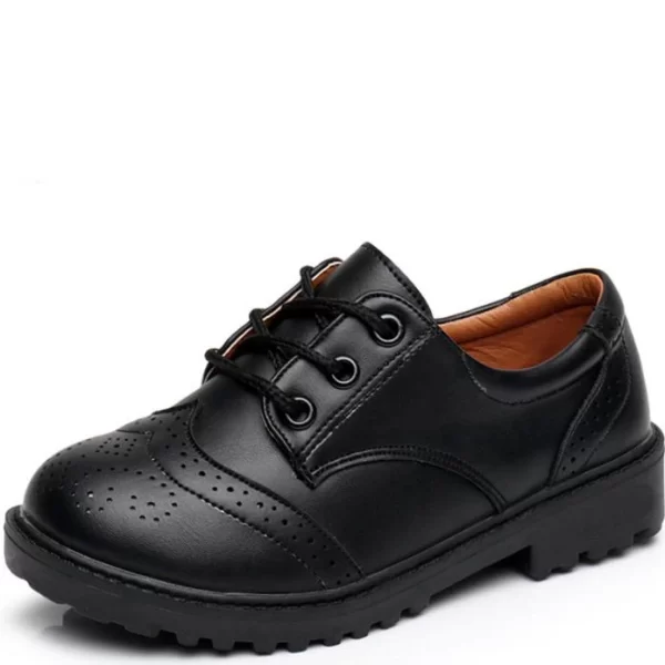 New Arrivals 2023 Black Leather Shoes for Students Elegant British Boys Wedding Shoes Retro Uniform Dress Shoes for Boys - 图片 6