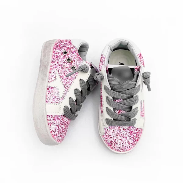 High Quality Glitter Kids Girls Shoes Wholesale Princess Children Sneakers Fashion Customized Sport Style Baby Toddler Shoes - 图片 4