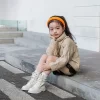Wholesale of girls' Martin boots, microfiber children's short boots, spring and autumn new British style black cotton boots - 图片 5