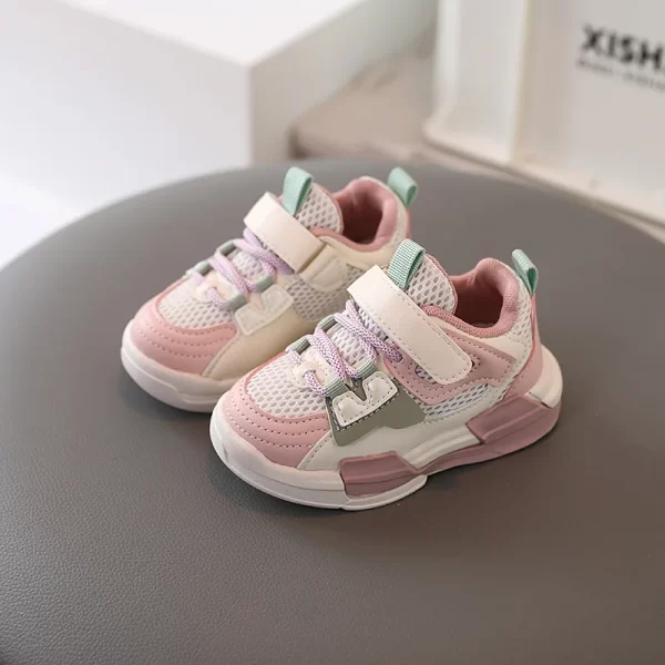 New Arrival Child Footwear Boys Casual Shoes Wholesale Mesh School Sports Shoes for Girls Fashion Pink Kids Breathable Sneakers - 图片 3