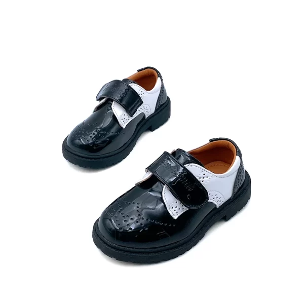 Wedding Banquet Kids Footwear Boys Dress shoes Wholesale Black Shoes for Teenage Girls School Retro Leather shoes for Children - 图片 2