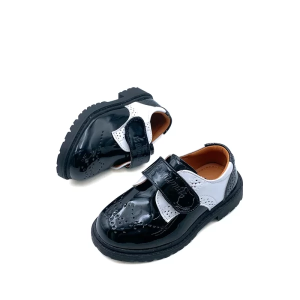 Wedding Banquet Kids Footwear Boys Dress shoes Wholesale Black Shoes for Teenage Girls School Retro Leather shoes for Children - 图片 3