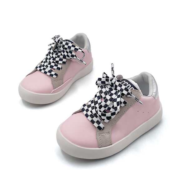 Brown star silver shoes with brown eyelets for children's star shoes - 图片 2