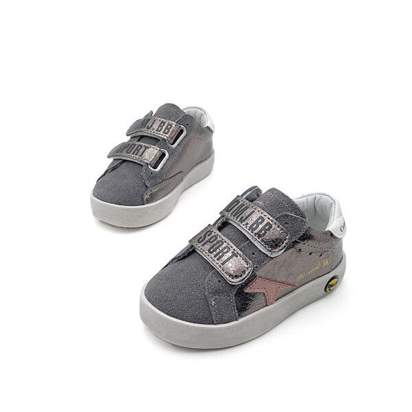 Red star - Grey eyelets - White shoe lift - Children's shoes - 图片 2