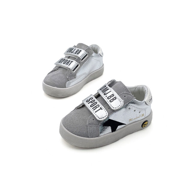 Black star - Grey eyelets - White shoe lift - Children's shoes - 图片 2