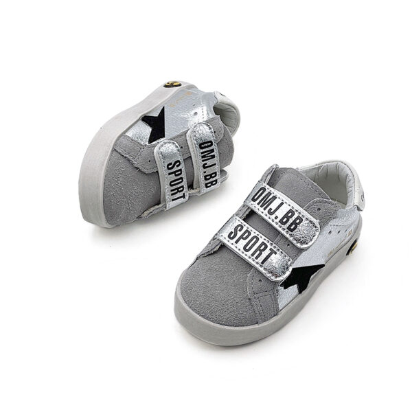 Black star - Grey eyelets - White shoe lift - Children's shoes - 图片 3