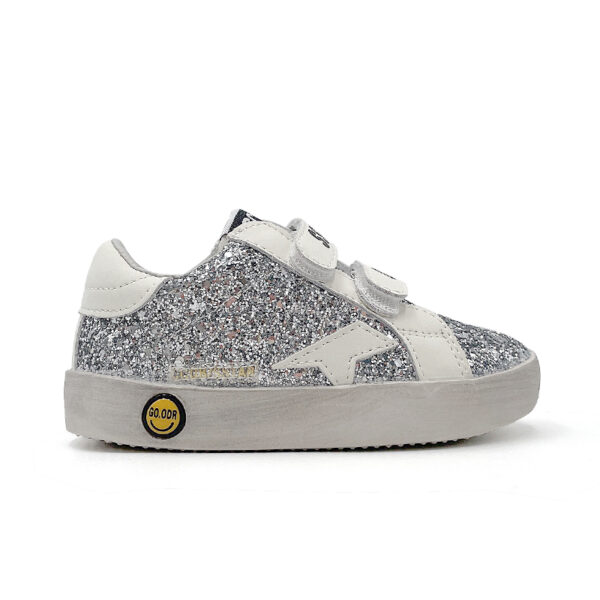 White star white shoes with white eyelets for children